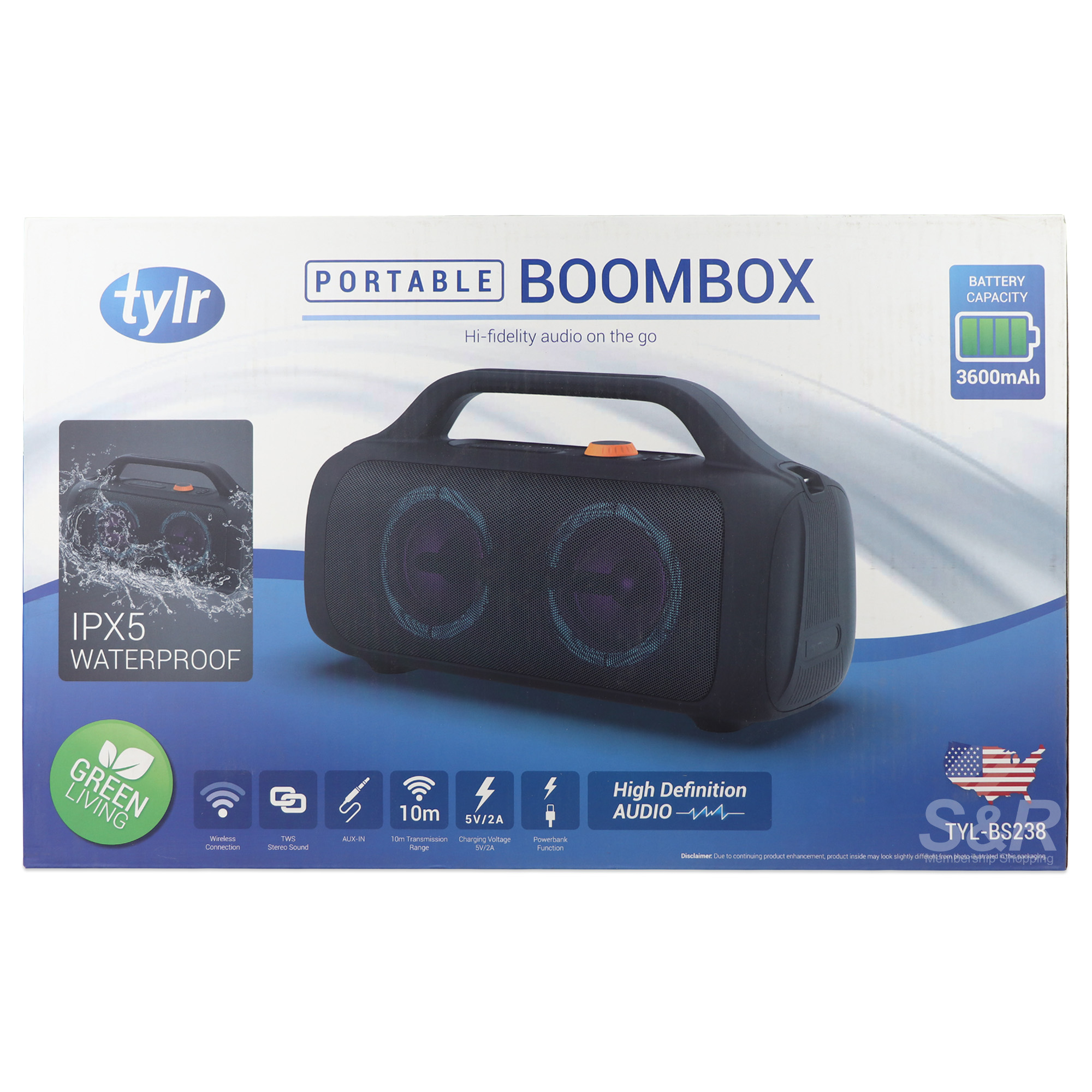 Tylr Portable Boombox TYL-BS238 Tylr Portable Boombox TYL-BS238